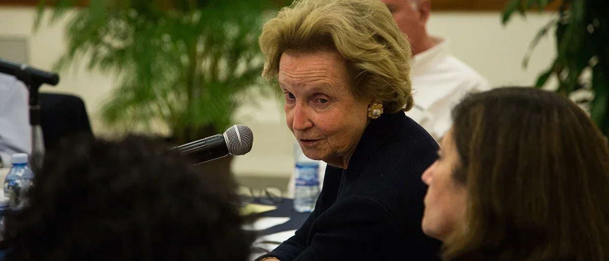 Kathleen Foley, MD, speaking into microphone