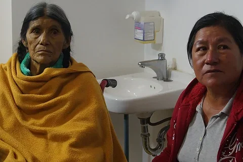 Two women in health care facility