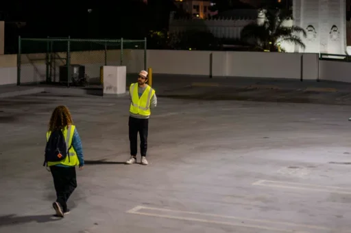 Nima Khazani waits for Poulakidas on a rooftop lot