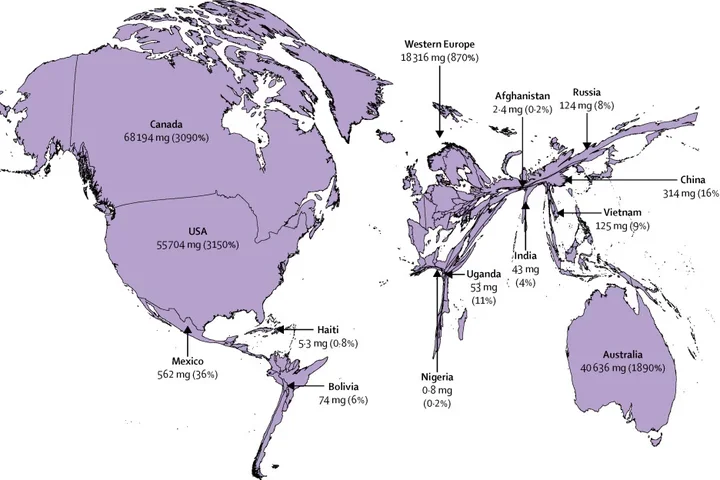 Map of palliative care need in the world